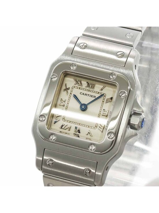 Cartier Santos Galbee SM Watch Ivory Quartz display picture 1